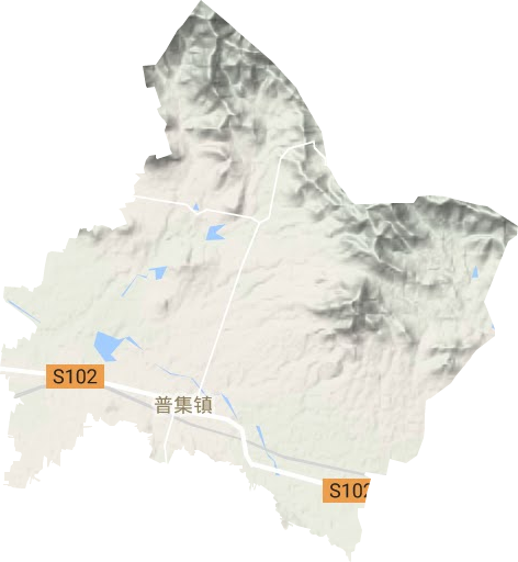 普集镇地形图