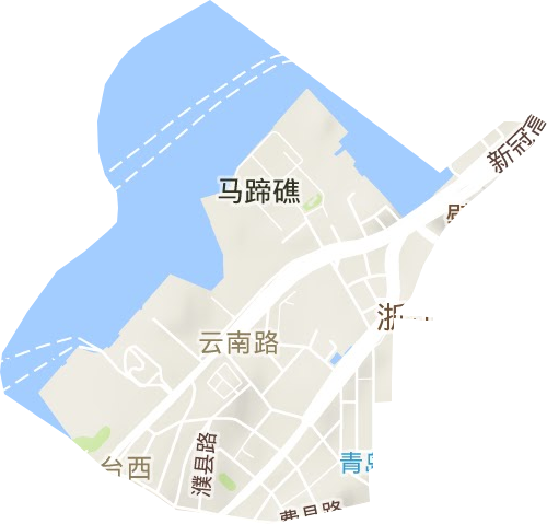云南路街道地形图