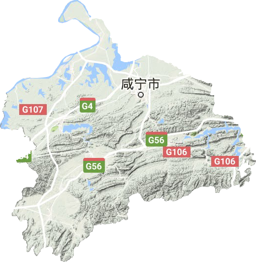 咸宁市地形图