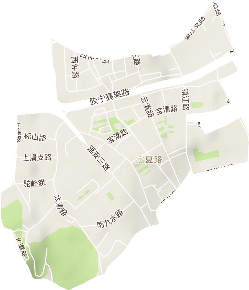 宁夏路街道地形图