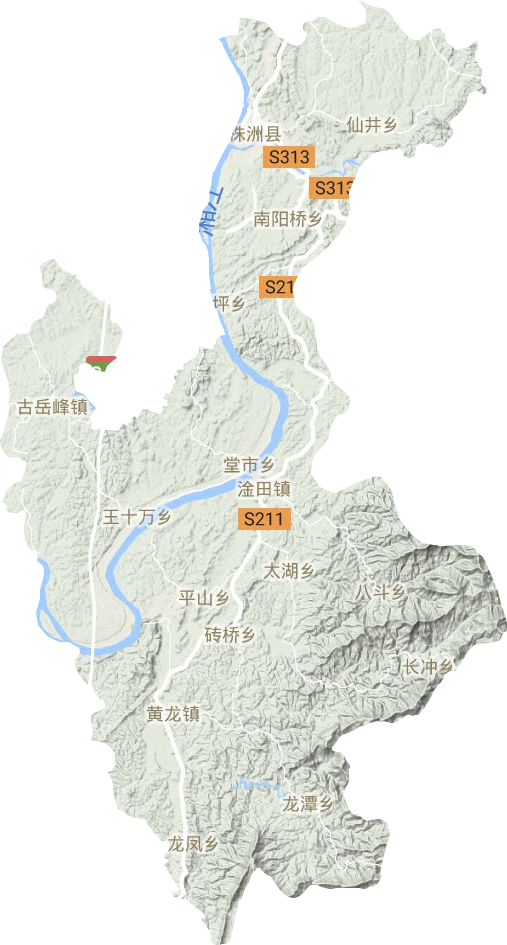 株洲县地形图