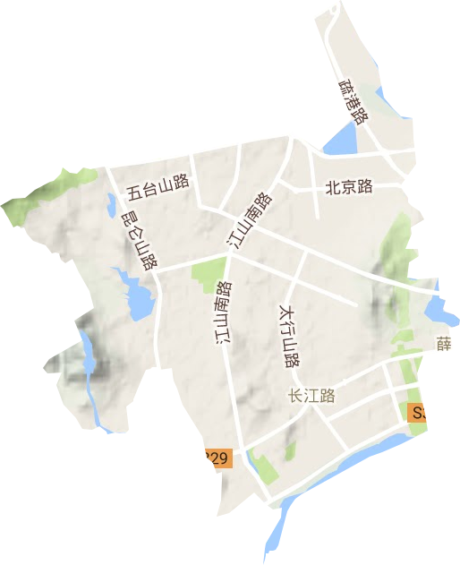 长江路街道地形图