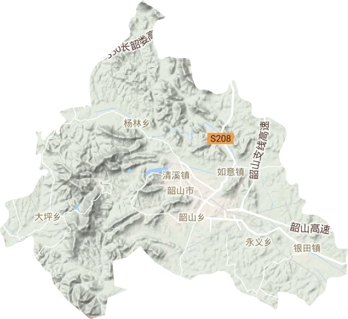 韶山市地形图