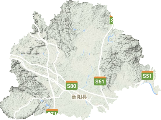 衡阳县地形图