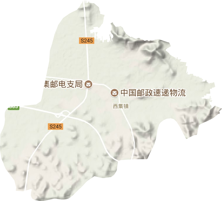 西集镇地形图