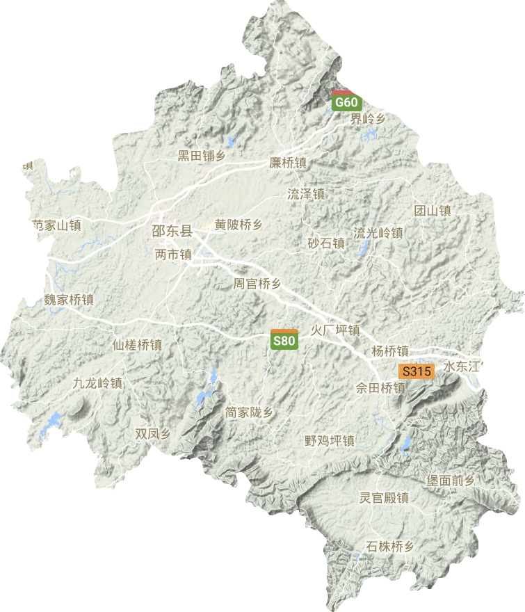 邵东县地形图