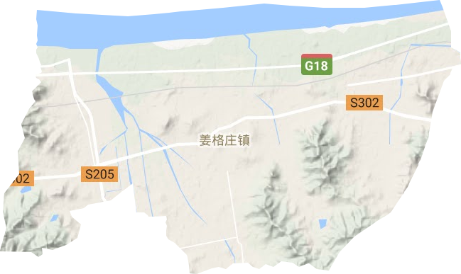 姜格庄街道地形图
