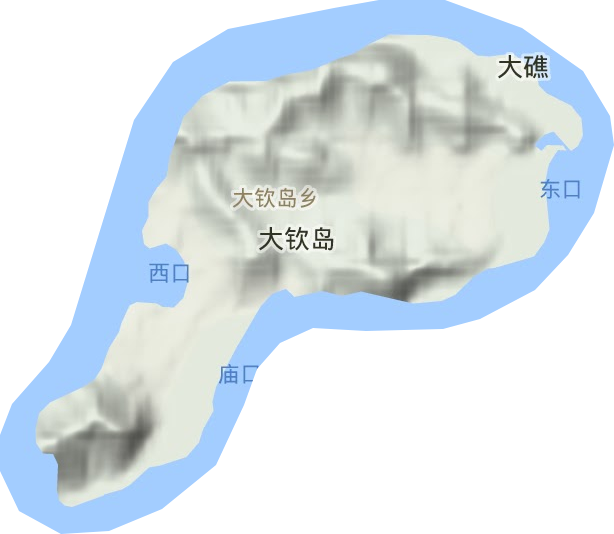 大钦岛乡地形图