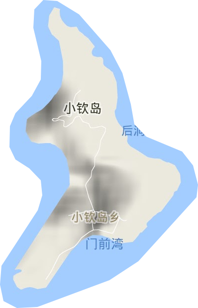 小钦岛乡地形图