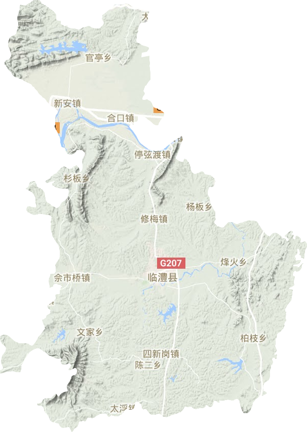 临澧县地形图
