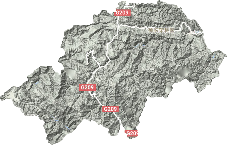 神农架林区地形图