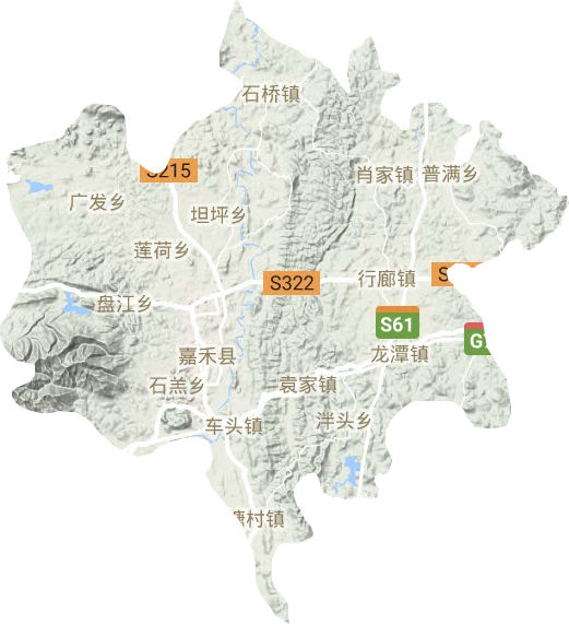 嘉禾县地形图