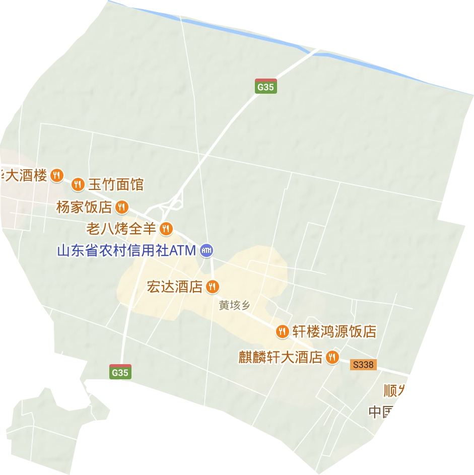 黄垓乡地形图