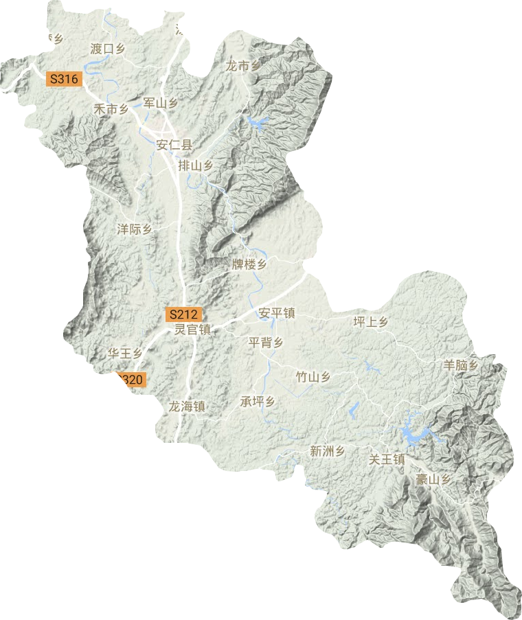 安仁县地形图