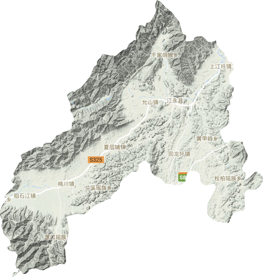 江永县地形图
