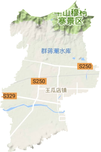 王瓜店街道地形图