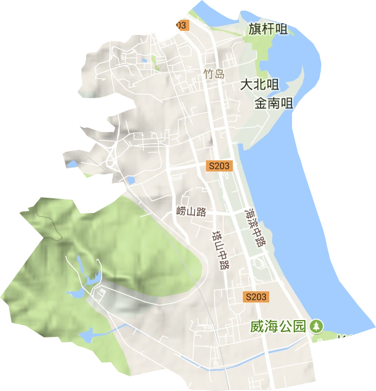 竹岛街道地形图