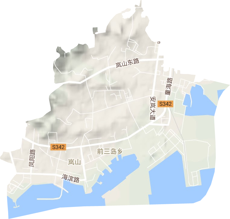 岚山头街道地形图