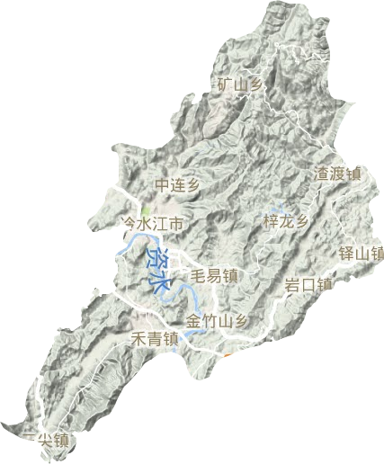 冷水江市地形图