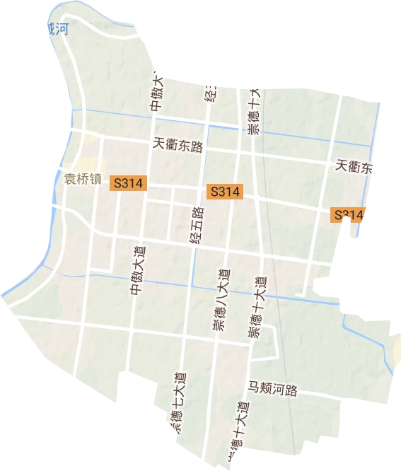袁桥镇地形图