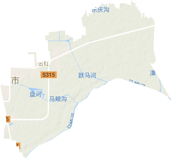 云红街道地形图
