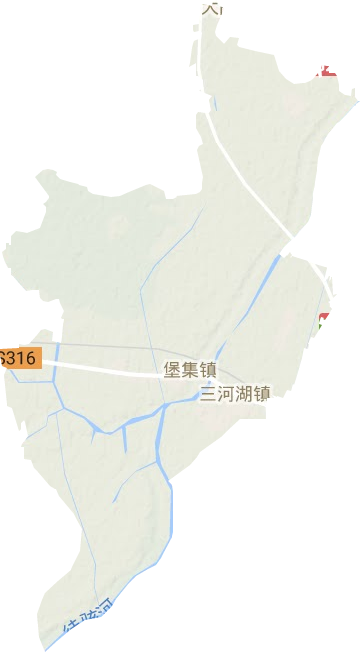 三河湖镇地形图