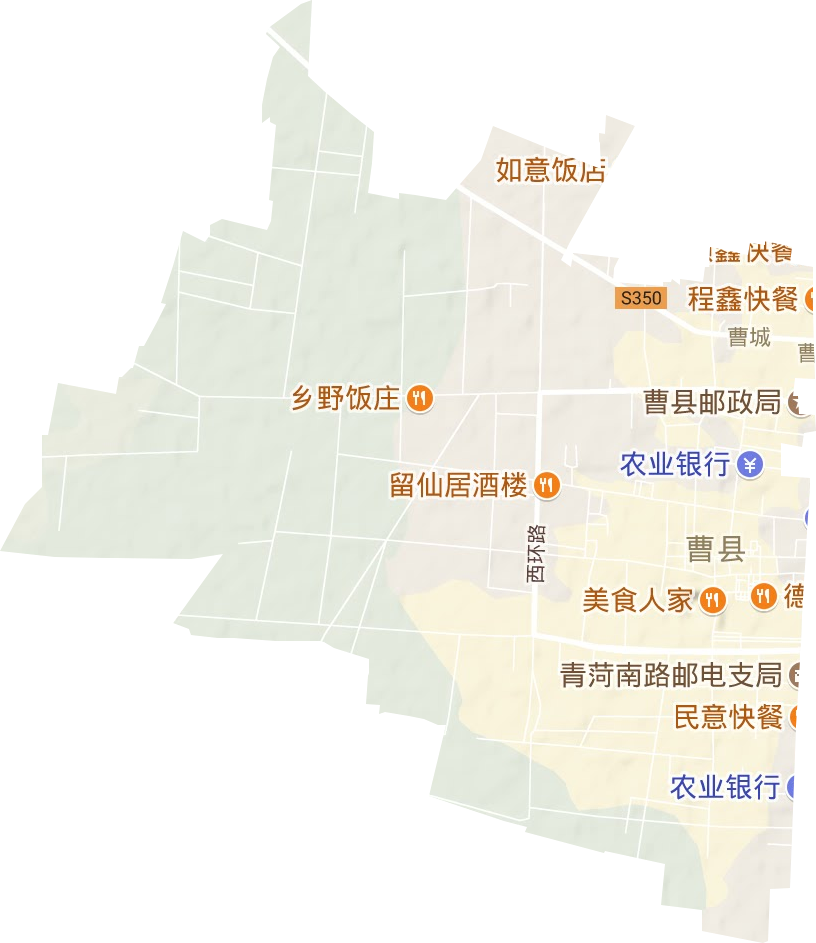 曹城街道地形图