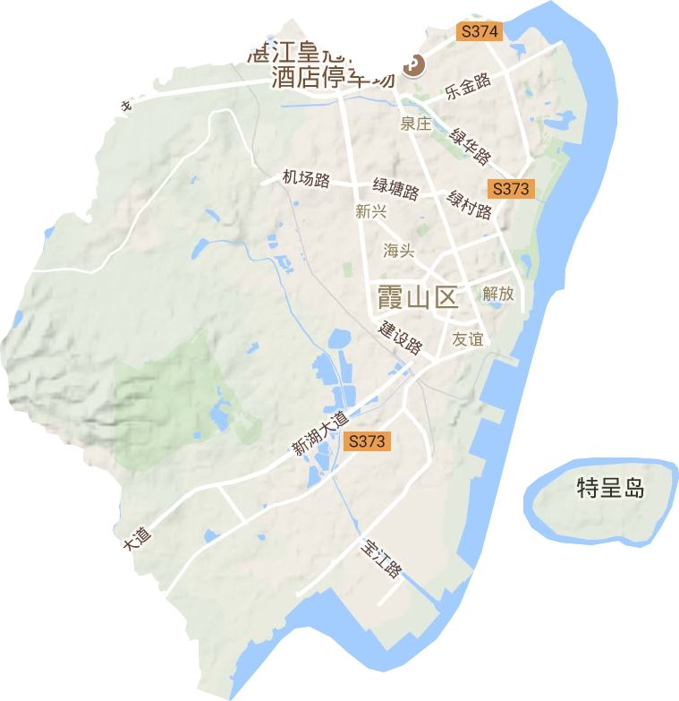 霞山区地形图