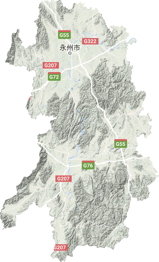 永州市地形图