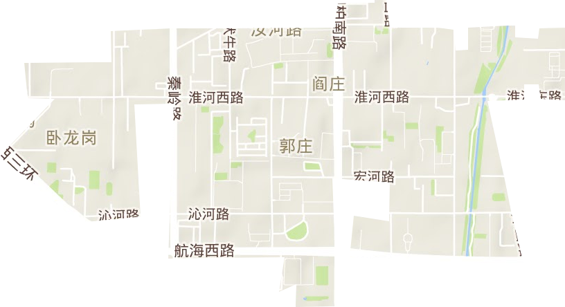 汝河路街道地形图
