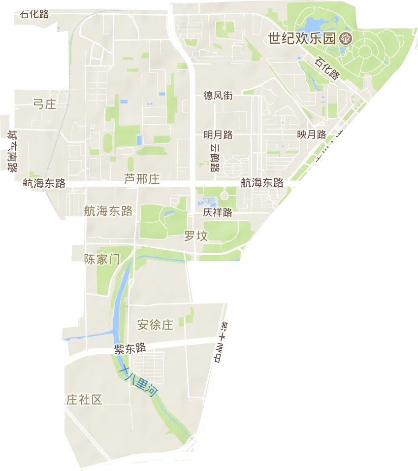 航海东路街道地形图