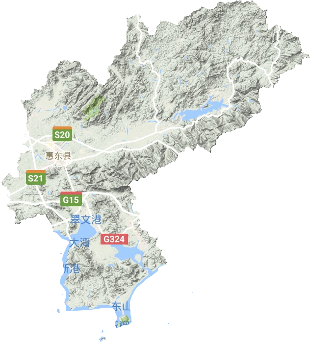 惠东县地形图