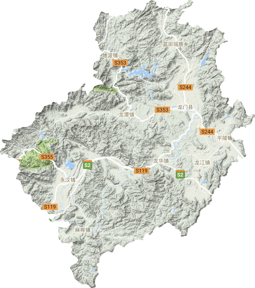 龙门县地形图