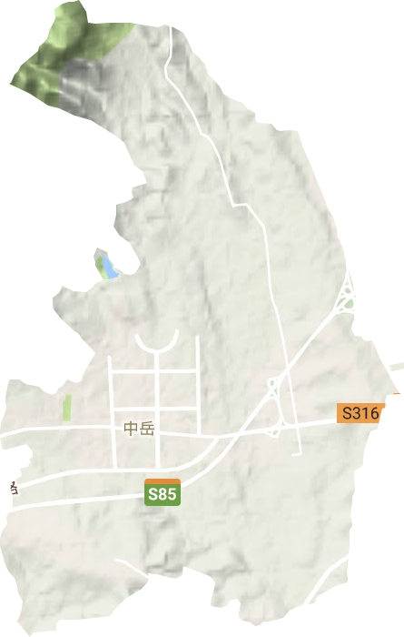 中岳街道地形图