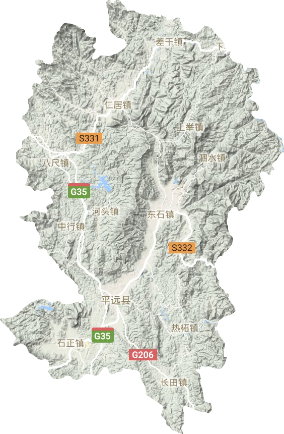 平远县地形图