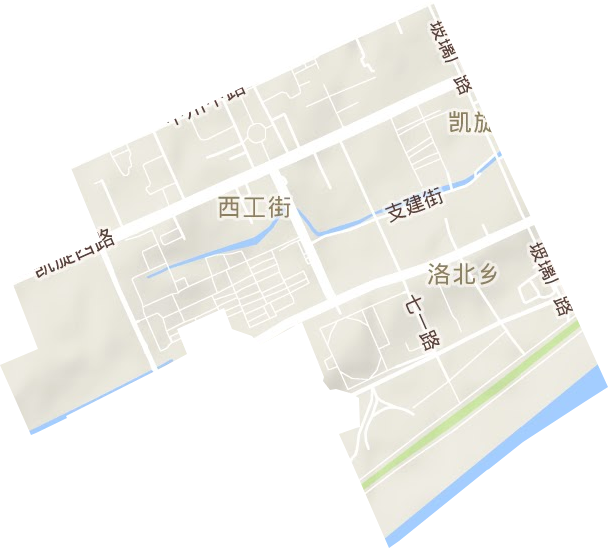 西工街道地形图