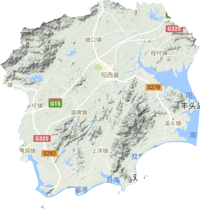 阳西县地形图