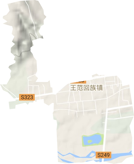 王范回族镇地形图