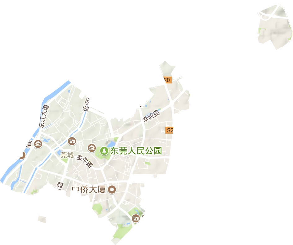 莞城街道地形图