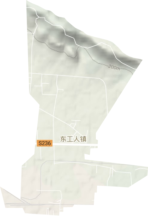 东工人镇街道地形图