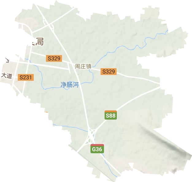 周庄镇地形图