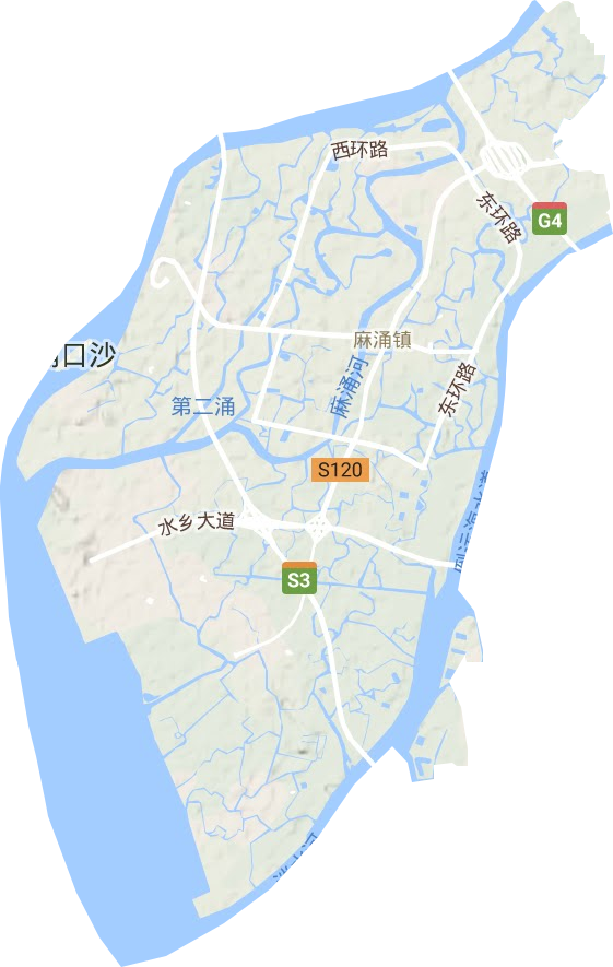 麻涌镇地形图