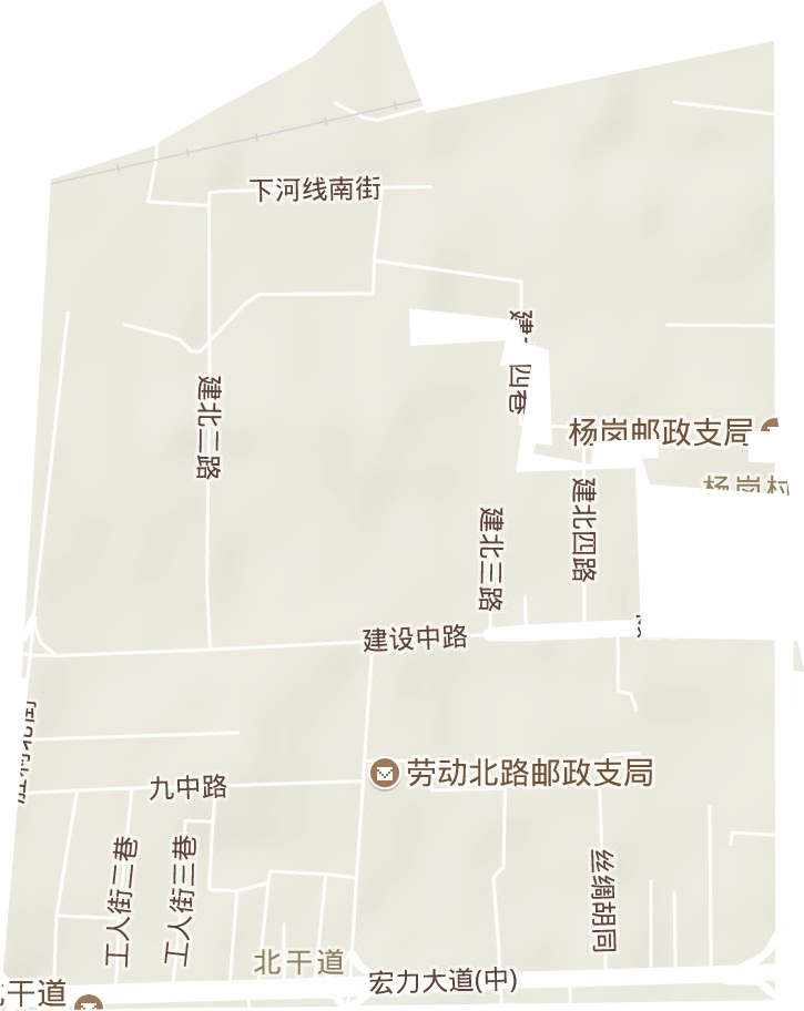 北干道街道地形图