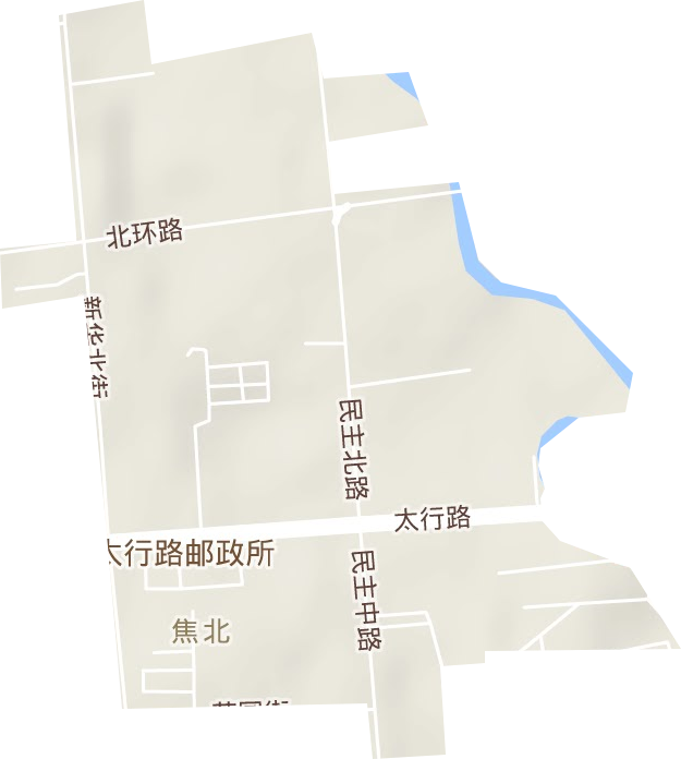 焦北街道地形图