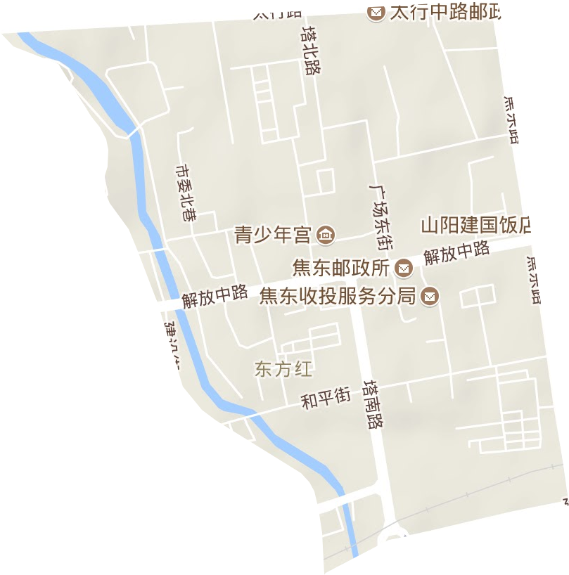 东方红街道地形图