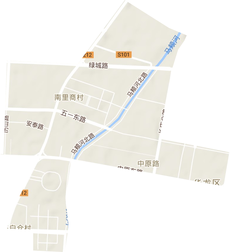 中原路街道地形图