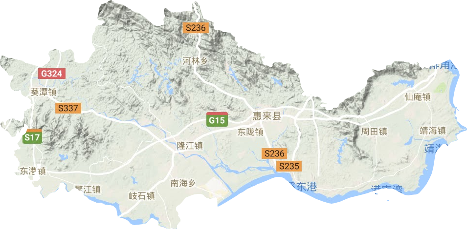 惠来县地形图