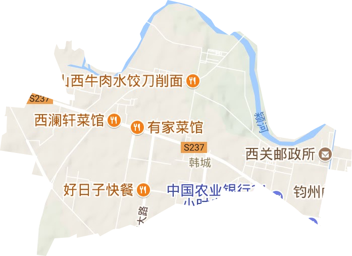 韩城街道地形图
