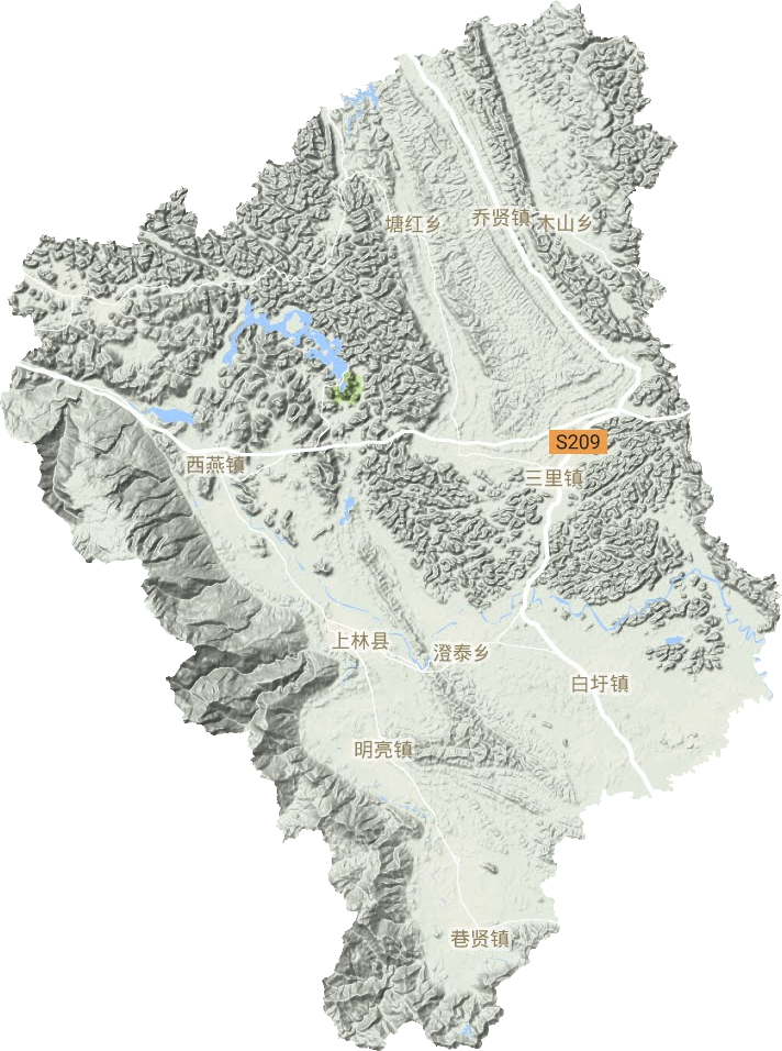 上林县地形图