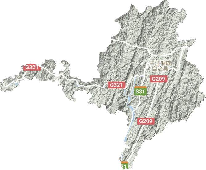 三江侗族自治县地形图
